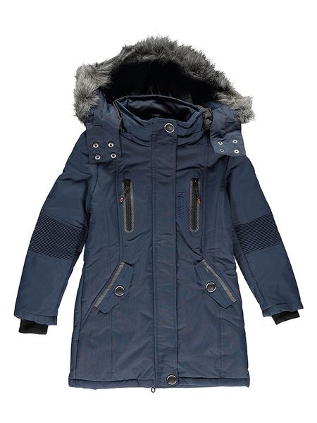 Geographical Norway Parka "Coraly" w kolorze granatowym rozmiar: 128. Niebieskie płaszcze Geographical Norway, bez wzorów, bez kaptura. Za 193.70 zł.