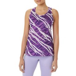 Tank Top Damski Camo. Fioletowe topy ASICS, bez wzorów, sportowe, bez kołnierzyka, bez ramiączek. Za 201.99 zł.