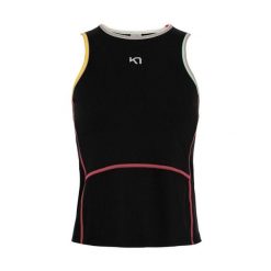 Damski tank top Kari Traa Linnea. Czarne topy Kari Traa, bez wzorów, bez kołnierzyka, bez ramiączek. Za 236.50 zł.