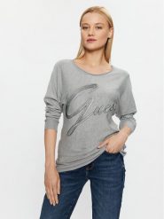 Guess Sweter W3BR25 Z2NQ2 Szary Regular Fit. Szare swetry Guess, xs, z aplikacjami, z wiskozy, bez ramiączek. Za 239.99 zł.
