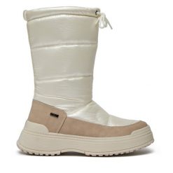 Śniegowce Caprice. Białe śniegowce Caprice, bez wzorów, bez zapięcia. Za 499.99 zł.