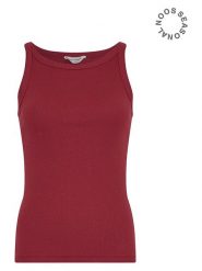 MOSS COPENHAGEN Top w kolorze czerwonym rozmiar: L/XL. Czerwone topy Moss Copenhagen, l, bez wzorów, bez kołnierzyka, bez ramiączek. Za 98.95 zł.