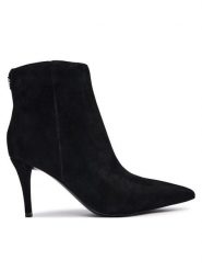 Guess Botki FLFCLZ SUE10 Czarny. Czarne botki Guess, z aplikacjami, bez obcasa, na szpilce, bez zapięcia. Za 674.99 zł.