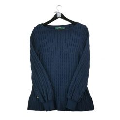 Sweter damski w kolorze navy. Niebieskie swetry Ralph Lauren, l, bez wzorów, z tkaniny, eleganckie, bez ramiączek. Za 127.76 zł.