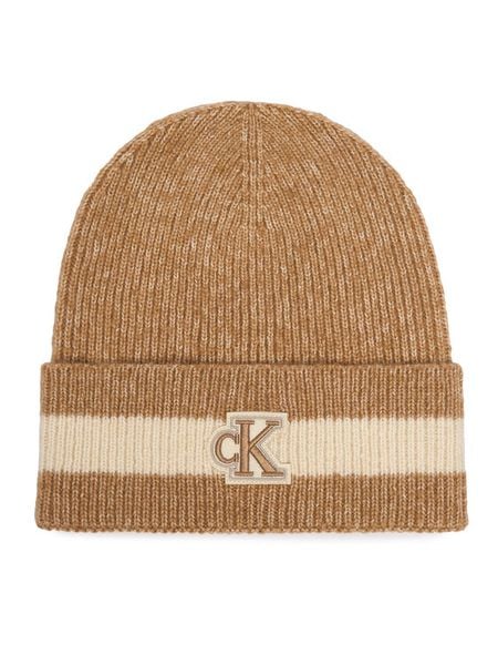 Calvin Klein Czapka LV04F8100G Beżowy. Brązowe czapki zimowe Calvin Klein, bez wzorów, z poliesteru. Za 209.99 zł.