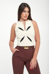 Top damski z wycięciami ELISABETTA FRANCHI. Topy Elisabetta Franchi, bez wzorów, bez kołnierzyka, bez ramiączek. Za 1,149.00 zł.