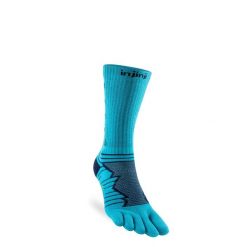 Skarpety biegowe Injinji Ultra Run Crew. Zielone skarpetki Injinji, bez wzorów. Za 85.99 zł.