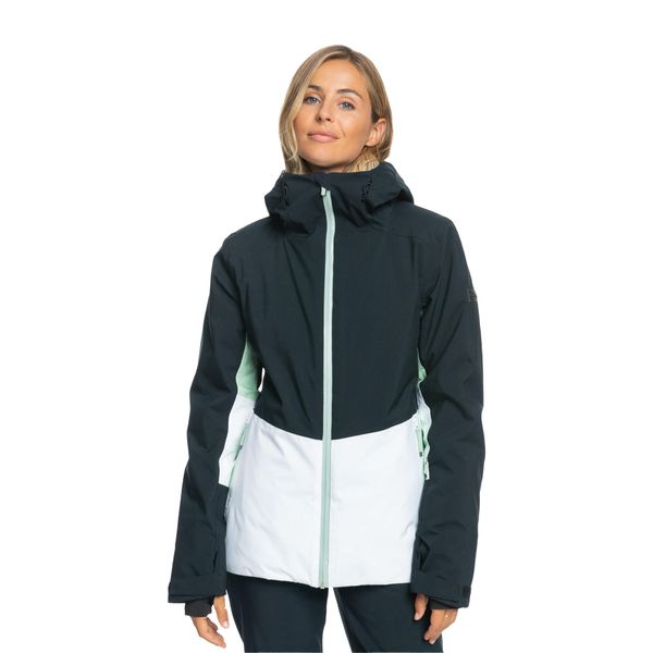 Kurtka snowboardowa damska ROXY Peakside. Czarne kurtki narciarskie Roxy, na zimę, m, bez wzorów, bez kaptura, narciarskie. Za 579.99 zł.