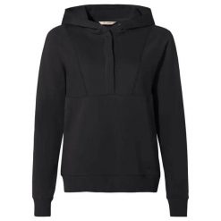 Bluza damska z kapturem VAUDE Manukau IV. Czarne bluzy Vaude, na jesień, bez wzorów, z bawełny, casualowe, bez ramiączek, z kapturem. Za 413.00 zł.
