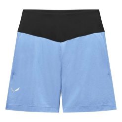 Damskie spodenki turystyczne Salewa Pedroc Light. Niebieskie szorty sportowe Salewa, bez wzorów, z softshellu, trekkingowe. Za 277.99 zł.