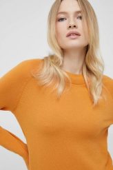 Vero Moda sweter damski kolor pomarańczowy lekki. Brązowe swetry Vero Moda, l, bez wzorów, z dzianiny, bez ramiączek. W wyprzedaży za 82.99 zł.