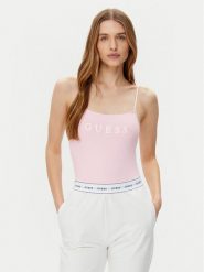 Guess Body O5RM11 KBBU1 Beżowy. Brązowe body i gorsety Guess, z aplikacjami, z bawełny, bez ramiączek. Za 89.99 zł.
