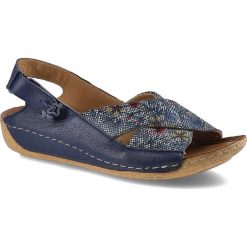 Granatowe Sandały Maciejka Wygodne Buty Na Lato. Niebieskie sandały Maciejka, z aplikacjami, ze skóry, wakacyjne, bez obcasa, na platformie, bez zapięcia. Za 229.00 zł.