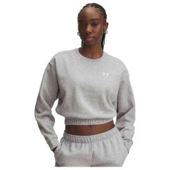 Bluza Damska UA Rival Fleece Piped Crew 6007035-011. Szare bluzy bez kaptura Under Armour, bez wzorów, bez kaptura, na fitness i siłownię. Za 129.99 zł.