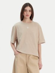 Adidas T-Shirt Essentials Boyfriend KD1368 Beżowy Oversize. Brązowe t-shirty adidas, s, bez wzorów, z bawełny, bez kołnierzyka, bez ramiączek. Za 109.99 zł.
