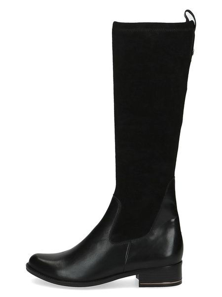 Caprice Kozaki w kolorze czarnym rozmiar: 41. Czarne kozaki Caprice, na zimę, bez wzorów, z materiału, bez obcasa, na obcasie, bez zapięcia. Za 294.97 zł.