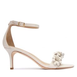 Sandały LAUREN RALPH LAUREN. Białe sandały Lauren Ralph Lauren, bez wzorów, bez obcasa, na szpilce, bez zapięcia. Za 819.99 zł.