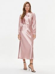 Calvin Klein Sukienka koktajlowa Naia K20K206229 Różowy Regular Fit. Czerwone sukienki Calvin Klein, bez wzorów, z satyny, wizytowe, bez kołnierzyka, bez ramiączek. Za 799.99 zł.
