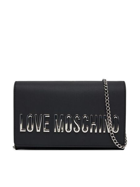 LOVE MOSCHINO Torebka JC4103PP1NKD000B Czarny. Czarne kopertówki Love Moschino, bez wzorów, ze skóry, wizytowe, bez dodatków. Za 379.99 zł.