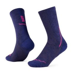 Skarpety do biegania Buff Dryflx Crew Sock DC. Niebieskie skarpetki Buff, bez wzorów, z elastanu. Za 114.39 zł.