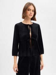 More & More Aksamitna kurtka damska Kobiety czarny jednolity, 46. Czarne kurtki More & More, bez wzorów, eleganckie, bez kaptura. Za 339.95 zł.