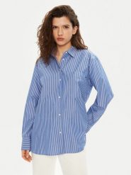 Tommy Hilfiger Koszula WW0WW45612 Niebieski Relaxed Fit. Niebieskie koszule Tommy Hilfiger, bez wzorów, z bawełny, bez kołnierzyka, bez ramiączek. Za 329.99 zł.