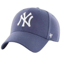 Czapka Z Daszkiem MLB New York Yankees. Niebieskie czapki z daszkiem 47 Brand, bez wzorów, z materiału. Za 109.99 zł.