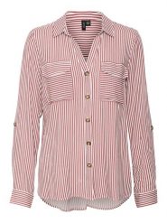 Vero Moda Koszula w kolorze czerwono-białym rozmiar: XS. Czerwone koszule Vero Moda, s, bez wzorów, z wiskozy, klasyczne, bez kołnierzyka, bez ramiączek. Za 52.92 zł.