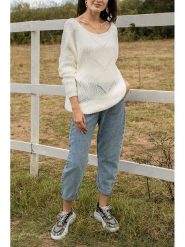 LA Angels Sweter w kolorze kremowym rozmiar: L. Brązowe swetry LA Angels, l, bez wzorów, z wełny, bez ramiączek. Za 113.99 zł.