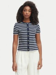 Tommy Hilfiger Bluzka WW0WW48709 Granatowy Slim Fit. Niebieskie bluzki Tommy Hilfiger, s, bez wzorów, z bawełny, bez kołnierzyka, bez ramiączek. Za 289.99 zł.