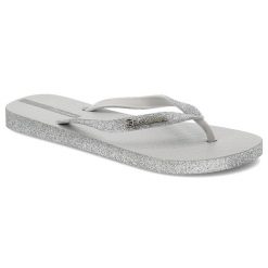 Szare Japonki Ipanema Brokatowe Klapki Damskie. Szare japonki Ipanema, bez wzorów, z materiału, eleganckie. Za 129.00 zł.
