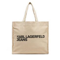 Torebka KARL LAGERFELD. Brązowe shopper bag KARL LAGERFELD, bez wzorów, bez dodatków. Za 209.99 zł.
