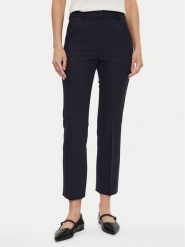 Weekend Max Mara Spodnie damskie Freda 2425136031 Granatowy Regular Fit. Niebieskie spodnie materiałowe Weekend Max Mara, bez wzorów, z materiału. Za 449.99 zł.