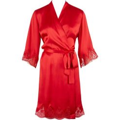 Kimono "Rive Gauche Passion" w kolorze czerwonym. Czerwone szlafroki damskie marki Aubade, bez wzorów, z jedwabiu, bez ramiączek. W wyprzedaży za 452.95 zł.