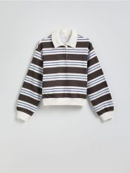 Bawełniana bluza z kołnierzem - wielobarwny. Bluzy Reserved, l, bez wzorów, z bawełny, bez kaptura. W wyprzedaży za 89.99 zł.
