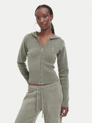 Juicy Couture Bluza JCWEB005 Khaki Regular Fit. Brązowe bluzy bez kaptura Juicy Couture, xs, bez wzorów, z wiskozy, bez kaptura. Za 599.99 zł.
