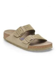 Birkenstock Skórzane klapki "Arizona" w kolorze khaki rozmiar: 43. Brązowe klapki Birkenstock, bez wzorów, ze skóry, klasyczne, z otwartym noskiem, bez obcasa, bez zapięcia. Za 459.04 zł.