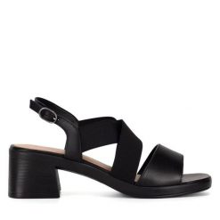 Sandały Lasocki. Czarne sandały Lasocki, bez wzorów, bez obcasa, na słupku, bez zapięcia. Za 169.99 zł.