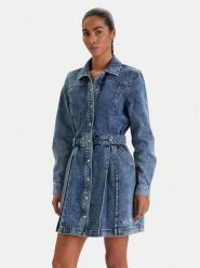 Karl Lagerfeld Jeans Sukienka jeansowa B1W13036 Niebieski Regular Fit. Niebieskie sukienki Karl Lagerfeld Jeans, m, bez wzorów, z bawełny, bez kołnierzyka, bez ramiączek. Za 869.99 zł.
