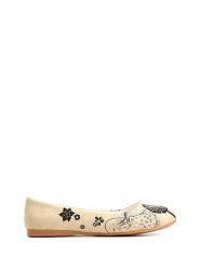 Goby Baleriny w kolorze beżowo-czarnym ze wzorem rozmiar: 39. Brązowe baleriny Goby, bez wzorów, z materiału, bez obcasa, bez zapięcia. Za 126.15 zł.