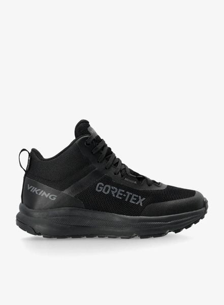Buty damskie Viking Stride Mid GTX. Czarne buty trekkingowe Viking, z gore-texu, bez zapięcia. Za 324.49 zł.