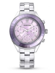 Swarovski Chronograf w kolorze srebrno-fioletowym rozmiar: onesize. Szare, analogowe zegarki Swarovski, ze stali. Za 761.99 zł.