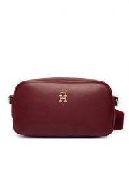 Tommy Hilfiger Torebka Th Essential Camera Bag AW0AW18370 Bordowy. Czerwone listonoszki Tommy Hilfiger, bez wzorów, ze skóry, bez dodatków. Za 409.99 zł.