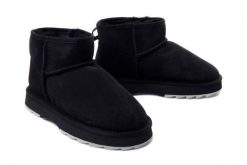 EMU AUSTRALIA W12548 SHARKY MICRO black, botki damskie. Czarne botki Emu Australia, bez wzorów, z gumy, bez obcasa, bez zapięcia. Za 489.93 zł.