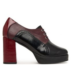 Półbuty Fly London. Czerwone półbuty wsuwane Fly London, bez wzorów, bez obcasa, na obcasie. Za 939.99 zł.
