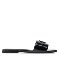 Klapki Calvin Klein Jeans. Czarne klapki Calvin Klein Jeans, bez wzorów, z jeansu, bez obcasa, bez zapięcia. Za 189.99 zł.