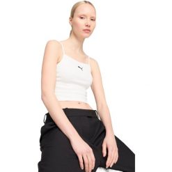 Podkoszulek Puma Wardrobe Ess Ribbed Tank Top, Kobiety. Białe topy Puma, xl, bez wzorów, z bawełny, sportowe, bez kołnierzyka, bez ramiączek. Za 290.00 zł.
