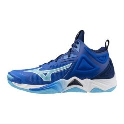 Buty halowe Mizuno Wave Momnetum Mid. Białe buty do biegania Mizuno, bez wzorów, bez zapięcia, do biegania, mizuno wave. W wyprzedaży za 555.80 zł.