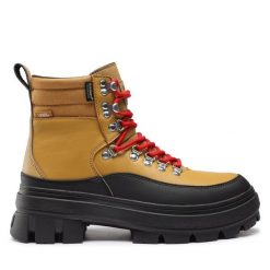 Trapery Vans. Brązowe traperki Vans, bez wzorów, bez obcasa, bez zapięcia. Za 849.99 zł.