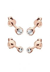 Elli Damskie kolczyki sztyfty zestaw 2 z kryształem ze srebra próby 925 Sterling Silver Kolczyki 1 ct. Szare kolczyki Elli, z kryształem, srebrne. Za 243.99 zł.